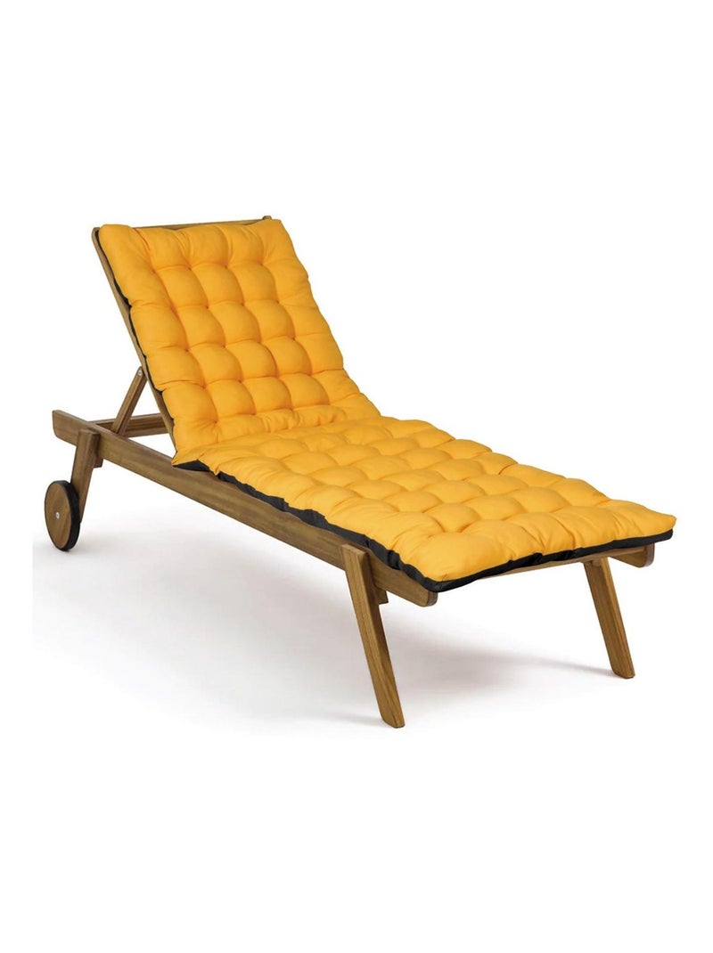 Matelas bain de soleil imperméable, pour transat, en Tissu déperlant bicolore, Lot de 2. Jaune - Kiabi