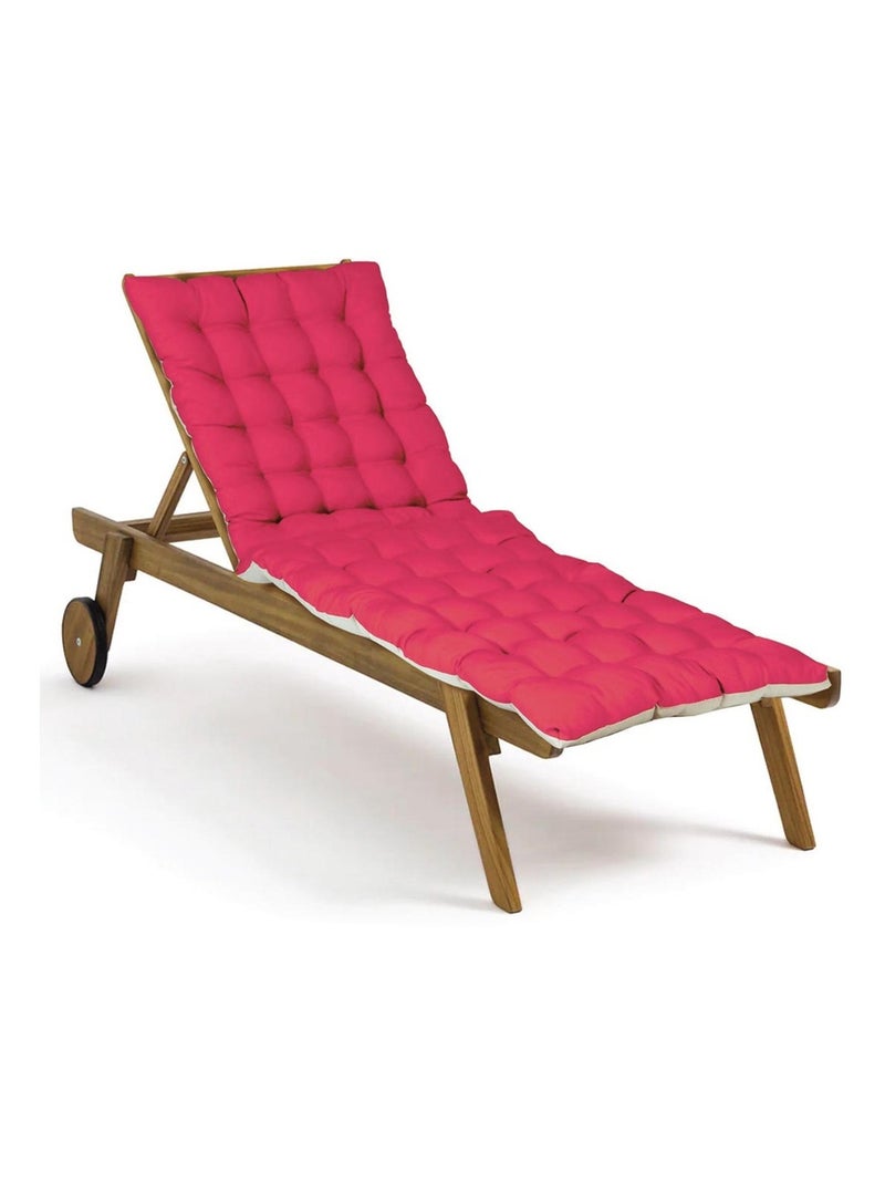 Matelas bain de soleil imperméable, pour transat, en Tissu déperlant bicolore, Lot de 2. Rouge - Kiabi