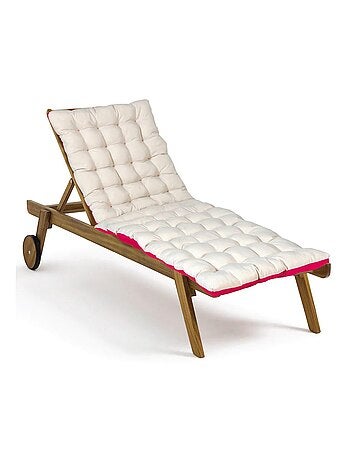 Matelas bain de soleil imperméable, pour transat, en Tissu déperlant bicolore, Lot de 4.