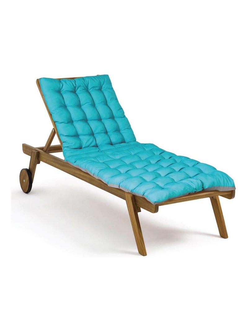 Matelas bain de soleil imperméable, pour transat, en Tissu déperlant bicolore, Lot de 4. Turquoise/Gris/Blanc - Kiabi