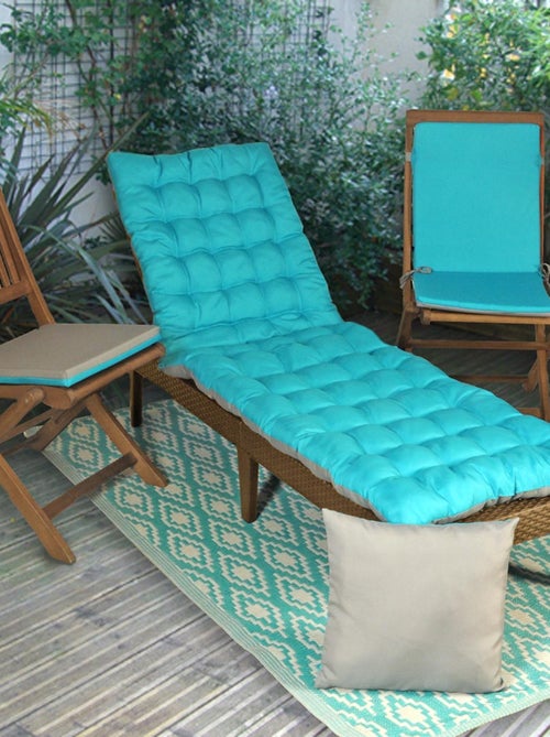 Matelas bain de soleil imperméable, pour transat, en Tissu déperlant bicolore, Lot de 4. - Kiabi Matelas bain de soleil imperméable, pour transat, en Tissu déperlant bicolore, Lot de 4. - Kiabi