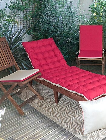 Matelas bain de soleil imperméable, pour transat, en Tissu déperlant bicolore Imprimé, Lot de 2.