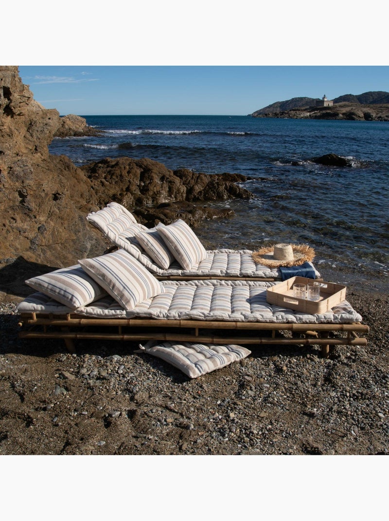 Matelas bain de soleil matelassé à rayures Bleu foncé - Kiabi
