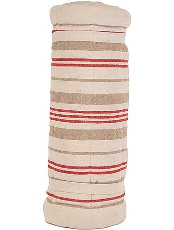 Matelas bain de soleil matelassé à rayures