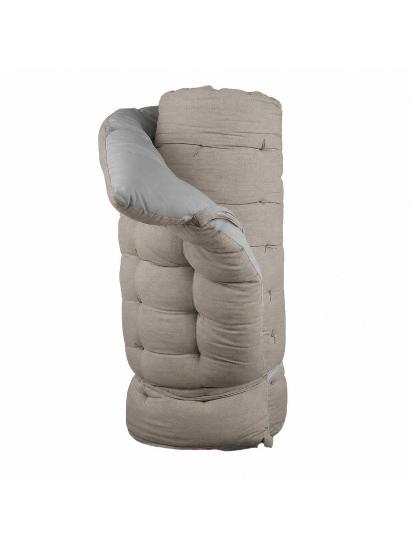 Matelas bain de soleil matelassé coton lavé Gris clair - Kiabi
