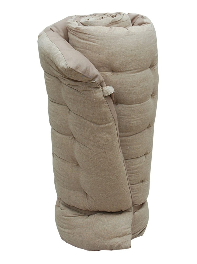 Matelas bain de soleil matelassé coton lavé Taupe - Kiabi