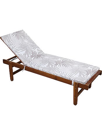 Matelas bain de soleil motif feuillage