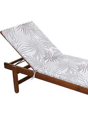 Matelas bain de soleil motif feuillage