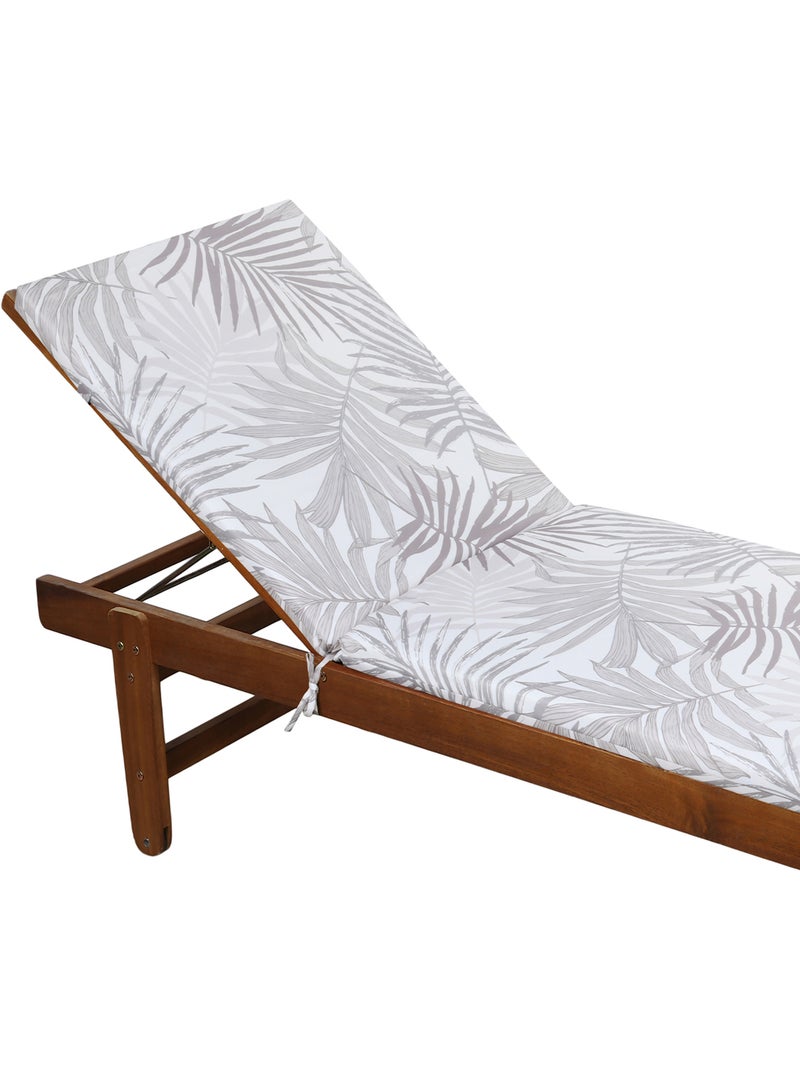 Matelas bain de soleil motif feuillage Beige coquille - Kiabi