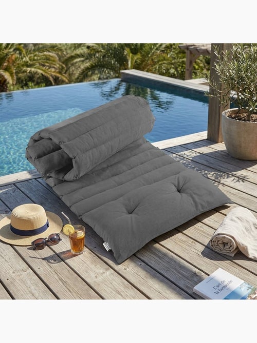 Matelas bain de soleil Pacifique gris 180 x 60 cm - Kiabi Matelas bain de soleil Pacifique gris 180 x 60 cm - Kiabi