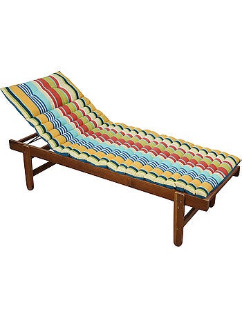 Matelas bain de soleil polycoton matelassé rayures