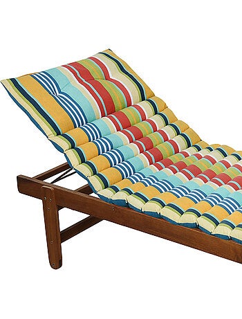 Matelas bain de soleil polycoton matelassé rayures