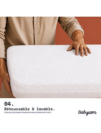 Matelas bébé - 4 saisons - réversible - protection anti-acariens - certifié certipur