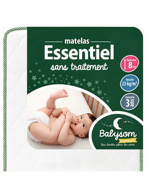 Matelas Bébé - Réversible Été/Hiver - Soutien Ferme - Sans Traitement - Oeko-Tex - Vert - Kiabi