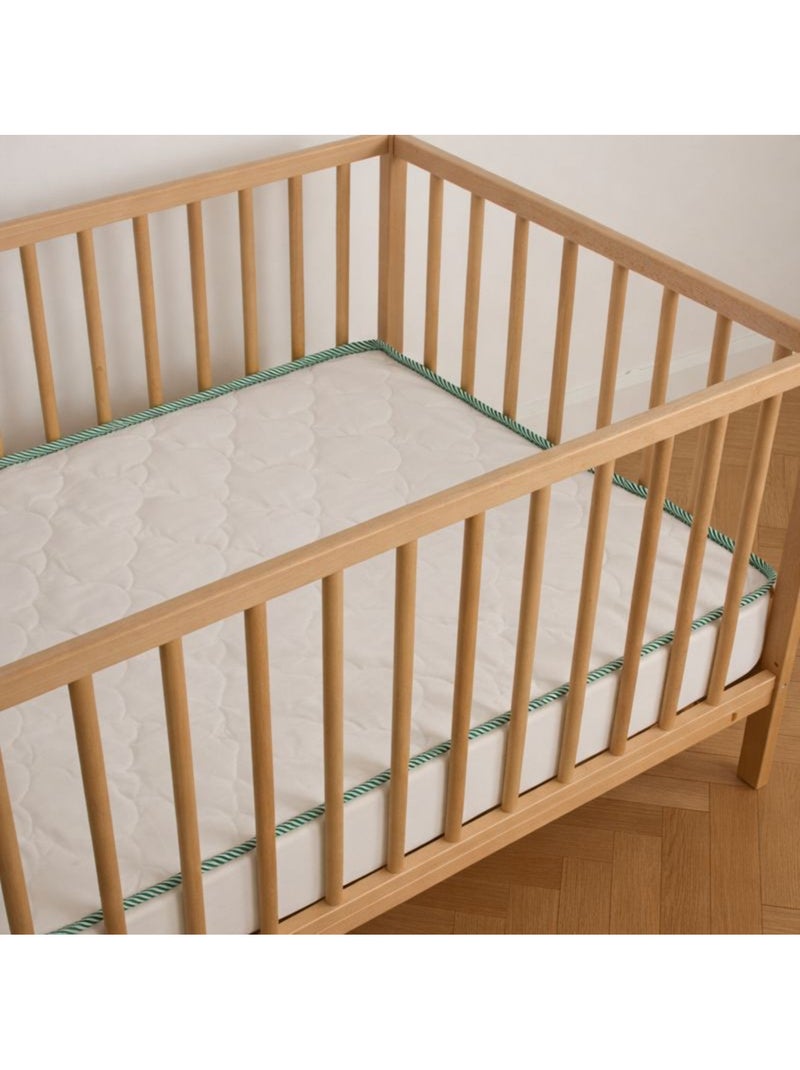 Matelas Bébé - Réversible Été/Hiver - Soutien Ferme - Sans Traitement - Oeko-Tex - Vert Blanc - Kiabi