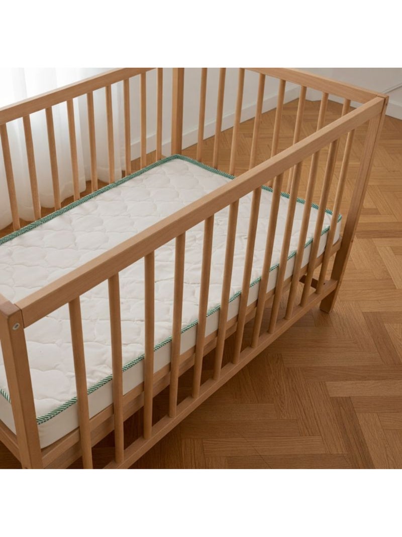 Matelas Bébé - Réversible Été/Hiver - Soutien Ferme - Sans Traitement - Oeko-Tex - Vert Blanc - Kiabi