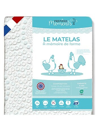 Matelas bébé 60x120 cm - Mémoire de forme