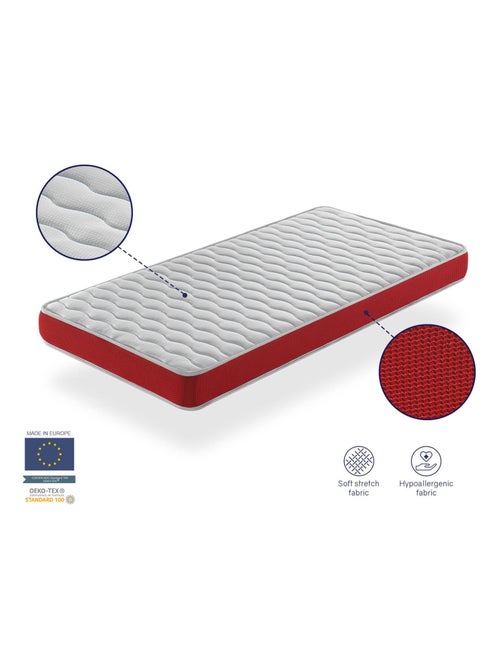 Matelas bebe 60x120 VELVET mousse, Epaisseur 11 cm Respirante et ergonomique. Fermete ideal - Kiabi
