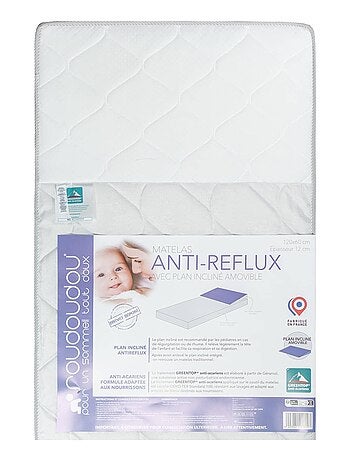 Matelas bébé Anti-Reflux avec Plan Incliné amovible - Made in France SEVIRA KIDS