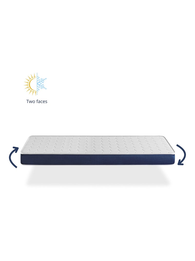 Matelas bébé BABY BLEU  épaisseur 11 CM Noyau perforé et respirante Blanc Bleu - Kiabi
