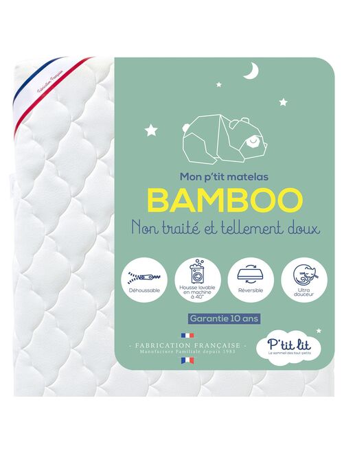 Matelas Bébé Bamboo | 60x120x10 cm | Déhoussable - Kiabi