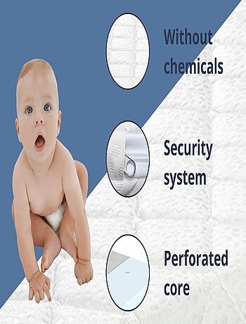 Matelas Bébé Berceau épaisseur 7 CM MINI BABY START - Noyau perforé et respirante