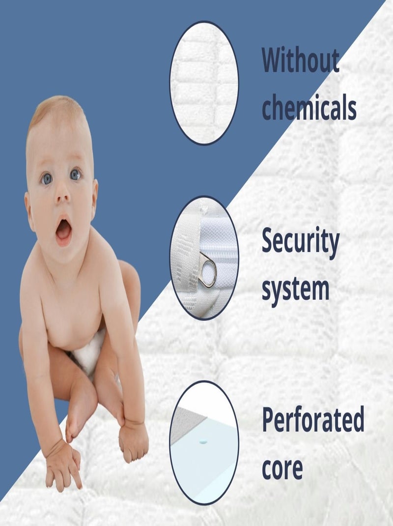 Matelas Bébé Berceau épaisseur 7 CM MINI BABY START - Noyau perforé et respirante Blanc - Kiabi