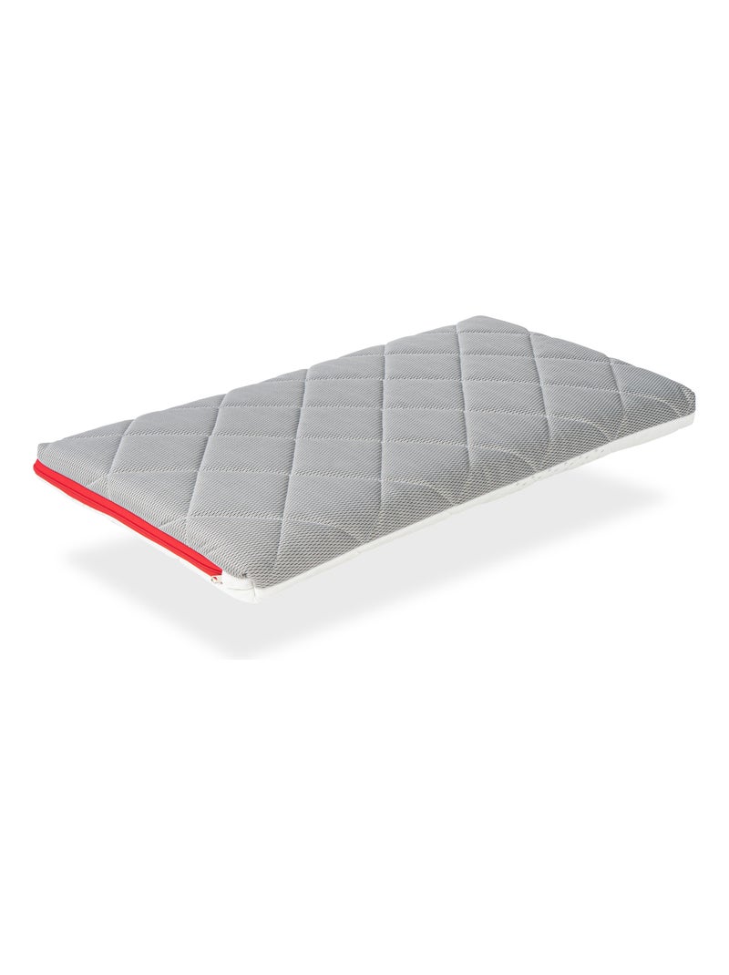 Matelas Bébé Berceau épaisseur 7 CM MINI DUO BABY - Déhoussable,à mémoire Blanc Rouge - Kiabi