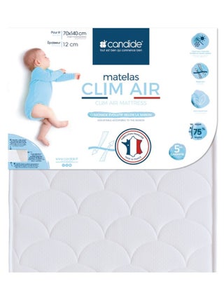 Matelas bébé Clim air - 70 cm x 140 cm x 12 cm