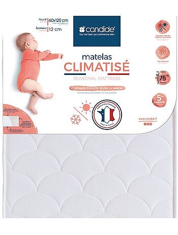 Matelas bébé Climatisé 1 face été - 1 face hiver