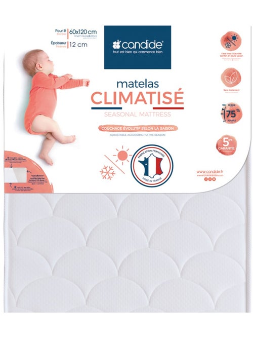 Matelas bébé Climatisé 1 face été - 1 face hiver - Kiabi