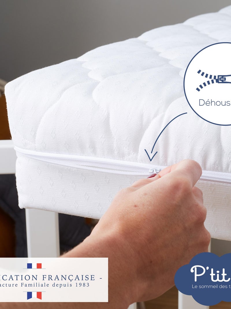 Matelas Bébé Climatisé | 60x120 cm | Déhoussable | Réversible Blanc - Kiabi