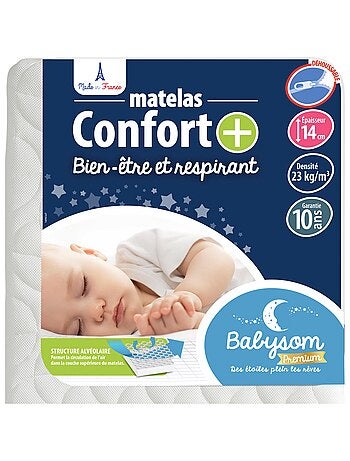 Matelas Bébé Confort+ | Circulation Parfaite de l'air | Confort | Déhoussable