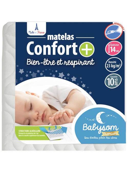 Matelas Bébé Confort+ | Circulation Parfaite de l'air | Confort | Déhoussable - Kiabi Matelas Bébé Confort+ | Circulation Parfaite de l'air | Confort | Déhoussable - Kiabi