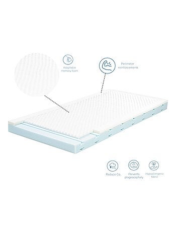 Matelas bebe DUO BABY épaisseur 11 CM Déhoussable, mémoire de forme