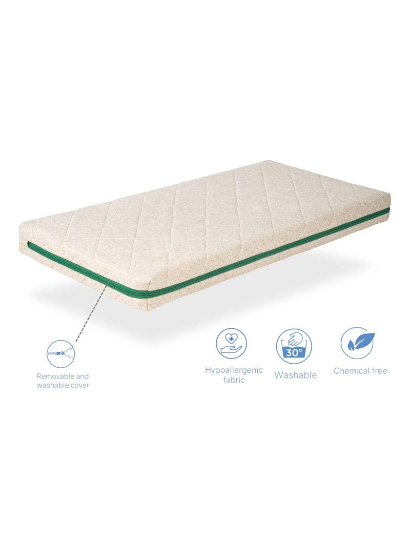 Matelas bebe  EKO STAR Epaisseur 11 CM - Noyau en mousse et Coco Naturel Marron clair - Kiabi