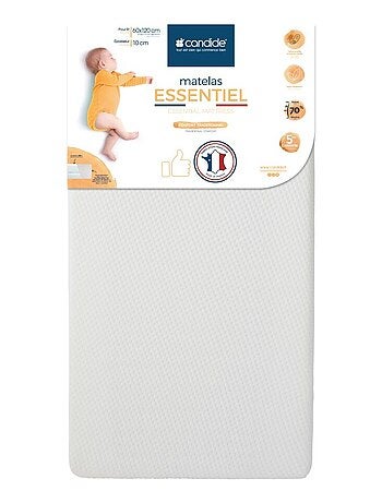 Matelas bébé Essentiel déhoussable - 60 cm x 120 cm x 10 cm