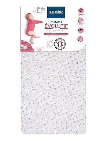 Matelas bébé Évolutif déhoussable - 70cm x 140cm x 12cm