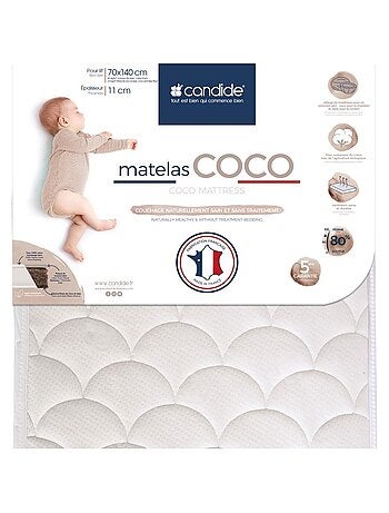 Matelas bébé Organic Coco - 60cm x 120cm x 11cm - Kiabi