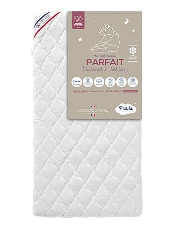 Matelas Bébé Parfait | 60x120x10 cm | Déhoussable | Réversible