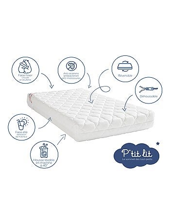 Matelas Bébé Parfait | 60x120x10 cm | Déhoussable | Réversible