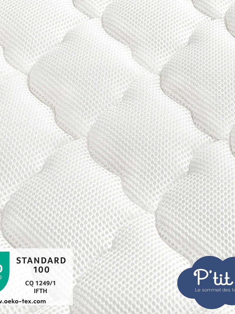 Matelas Bébé Parfait | 60x120x10 cm | Déhoussable | Réversible Blanc - Kiabi