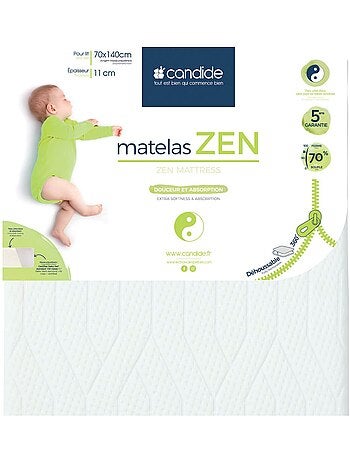 Matelas bébé peaux sensibles Zen déhoussable 360°