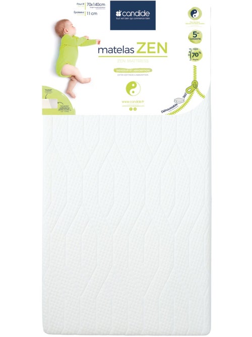 Matelas bébé peaux sensibles Zen déhoussable 360° - Kiabi
