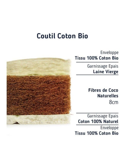 Matelas bébé Petit Coco Coton Bio - Kiabi