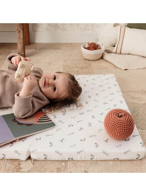 Matelas bébé pliant 3 parties 60x120 cm - Lapins - Kiabi