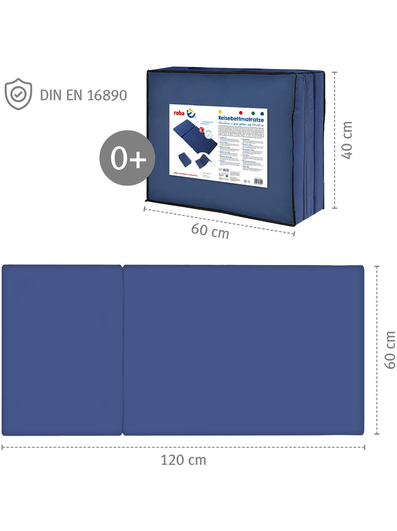 Matelas bébé pliant et déhoussable + sac de transport 'Roba' Bleu foncé - Kiabi