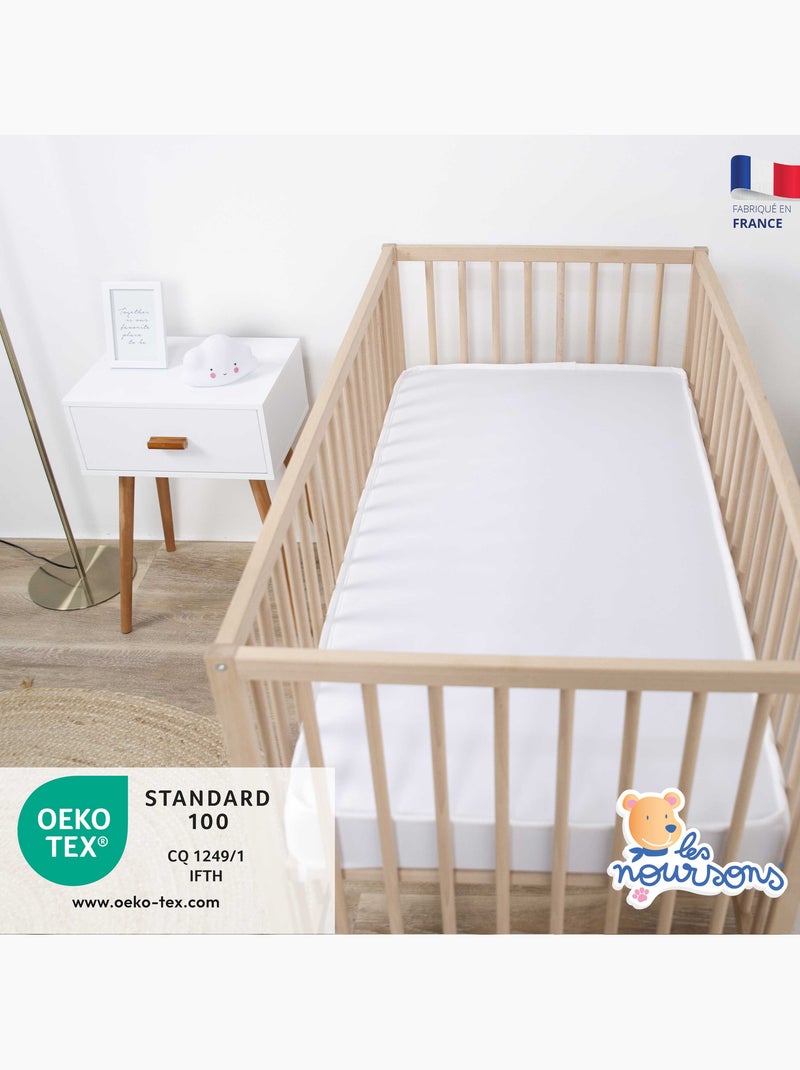 Matelas Bébé/Enfant - 70x140 cm - Réversible - Fabrication française Blanc - Kiabi