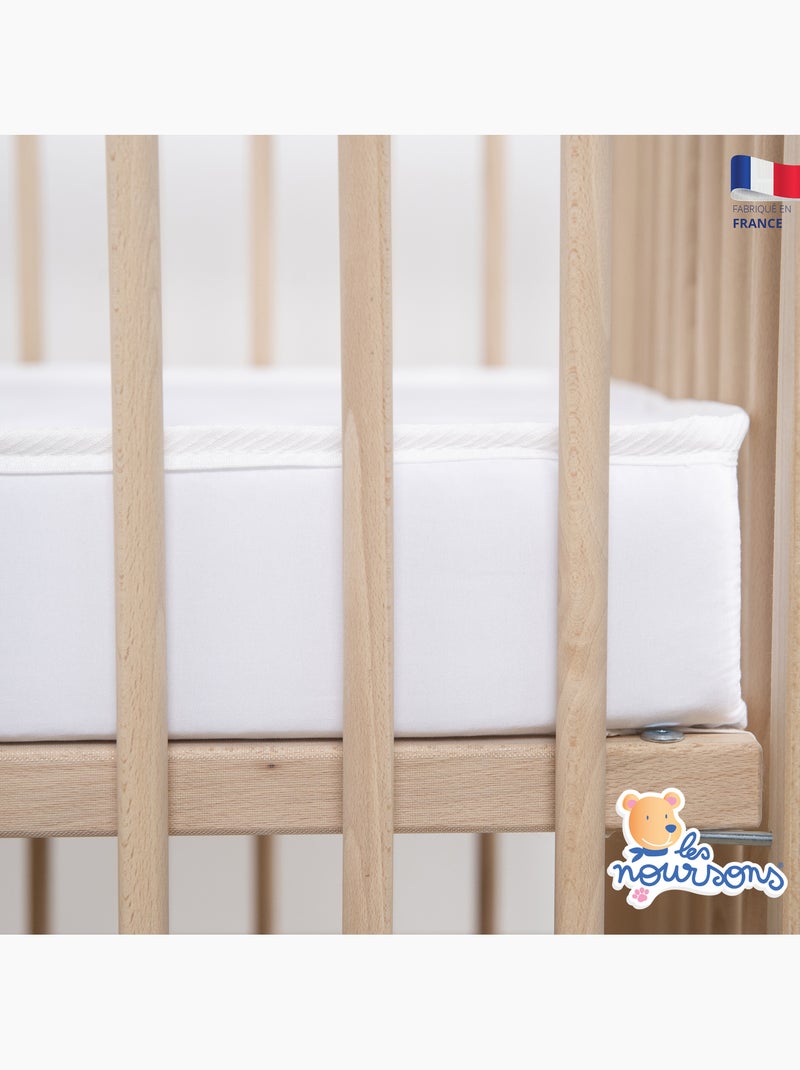 Matelas Bébé/Enfant - 70x140 cm - Réversible - Fabrication française Blanc - Kiabi