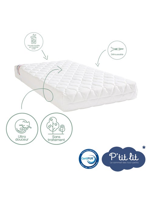 Matelas Bébé/Enfant Bamboo | 70x140x10 cm | Déhoussable - Kiabi